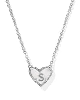 Ari Heart Letter S Silver Short Pendant Necklace