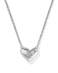 Ari Heart Letter S Silver Short Pendant Necklace