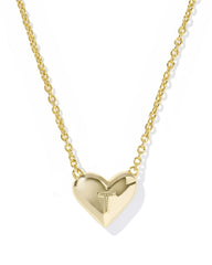 Ari Heart Letter T Gold Short Pendant Necklace
