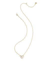 Ari Heart Letter T Gold Short Pendant Necklace