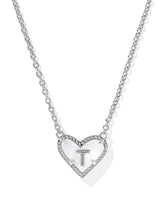 Ari Heart Letter T Silver Short Pendant Necklace