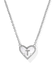 Ari Heart Letter T Silver Short Pendant Necklace