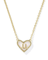 Ari Heart Letter U Gold Short Pendant Necklace