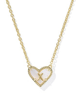 Ari Heart Letter X Gold Short Pendant Necklace