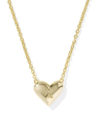 Ari Heart Letter X Gold Short Pendant Necklace