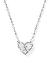 Ari Heart Letter X Silver Short Pendant Necklace