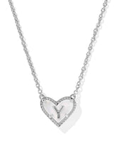 Ari Heart Letter Y Silver Short Pendant Necklace