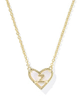 Ari Heart Letter Z Gold Short Pendant Necklace