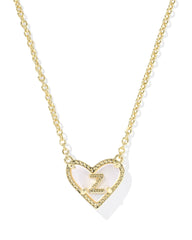 Ari Heart Letter Z Gold Short Pendant Necklace