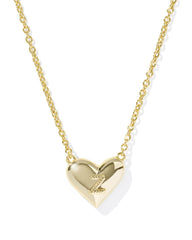 Ari Heart Letter Z Gold Short Pendant Necklace