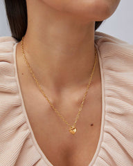 Heart Padlock Pendant Necklace in 18k Gold Vermeil