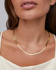 Herringbone Chain Necklace in 18k Gold Vermeil