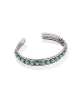 Ida Vintage Silver Cuff Bracelet in Sea Green Chrysocolla