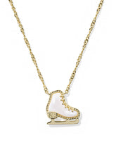 Ice Skate Gold Short Pendant Necklace