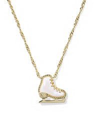 Ice Skate Gold Short Pendant Necklace