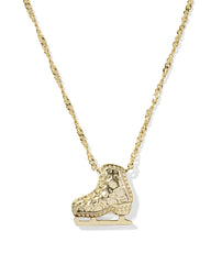 Ice Skate Gold Short Pendant Necklace