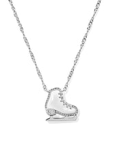 Ice Skate Silver Short Pendant Necklace