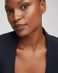 Jae Star Silver Pave Short Pendant Necklace