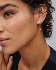 Juliette Gold Drop Earrings in White CZ