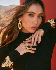 Keziah Vintage Gold Cuff Bracelet in Golden Obsidian