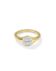 Kristen 18k Gold Vermeil Band Ring in White Topaz