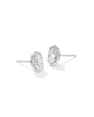 1 ct Lab Grown White Diamond Custom Elisa Stud Earrings in 14k White Gold