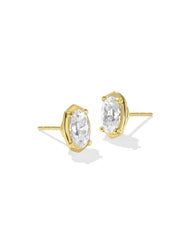 2 ct Lab Grown White Diamond Custom Elisa Stud Earrings in 14k Yellow Gold