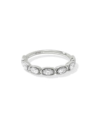 0.07 ct Lab Grown White Diamond Marisa Oval Band Ring in 14k White Gold