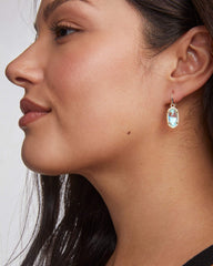 Lee Gold Drop Earrings in Dichroic Glass