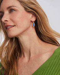 Lee Gold Drop Earrings in Navy Abalone