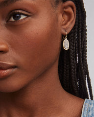 Lee Gold Drop Earrings in Platinum Drusy