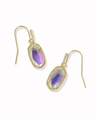 Lee Gold Drop Earrings in Dichroic Glass