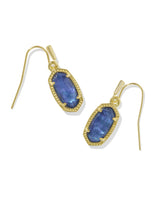 Lee Gold Drop Earrings in Navy Abalone