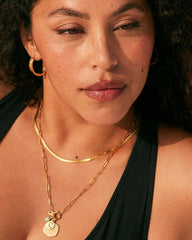 Letter C Coin Charm in 18k Gold Vermeil