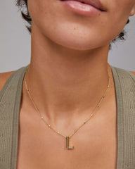 Letter L Pendant Necklace in Gold