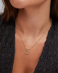 Letter S Pendant Necklace in Gold