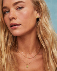 Lime Gold Stud Earrings