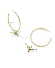 Longhorn Gold Convertible Hoop Earrings