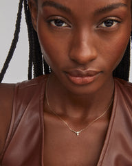 Diamond Accent 14k Yellow Gold Longhorn Necklace in White Diamond