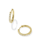 Mackenzie 18k Gold Vermeil Small Hoop Earrings in White Topaz