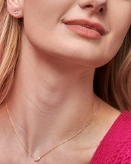 Madeline 14k Yellow Gold Stud Earrings in White Diamond