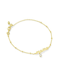 Mama Gold Crystal Delicate Chain Bracelet