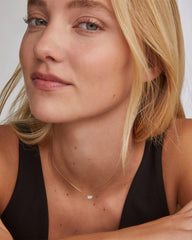 Marisa Pendant Necklace in White Diamond and 14k Yellow Gold