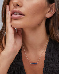 Mattie Bar Pendant Necklace in Sterling Silver