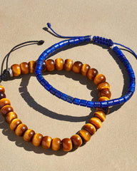 Grey Oxidized Sterling Silver Bracelet in Blue Lapis