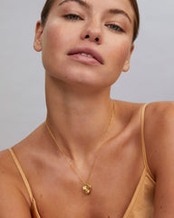 Meredith 18k Gold Vermeil Locket Necklace in White Topaz