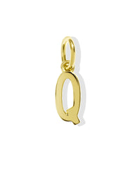 Metal Letter Q 18k Gold Vermeil Charm