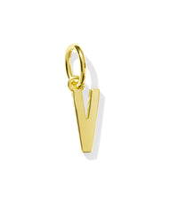 Metal Letter V 18k Gold Vermeil Charm