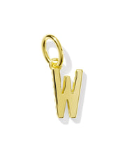 Metal Letter W 18k Gold Vermeil Charm