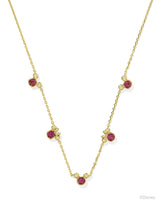 Disney | Kendra Scott Gold Mickey Mouse and Minnie Mouse Strand Necklace in Pink Crystal